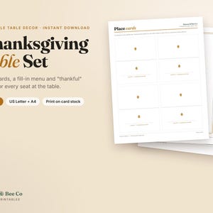 Thanksgiving Table Cards